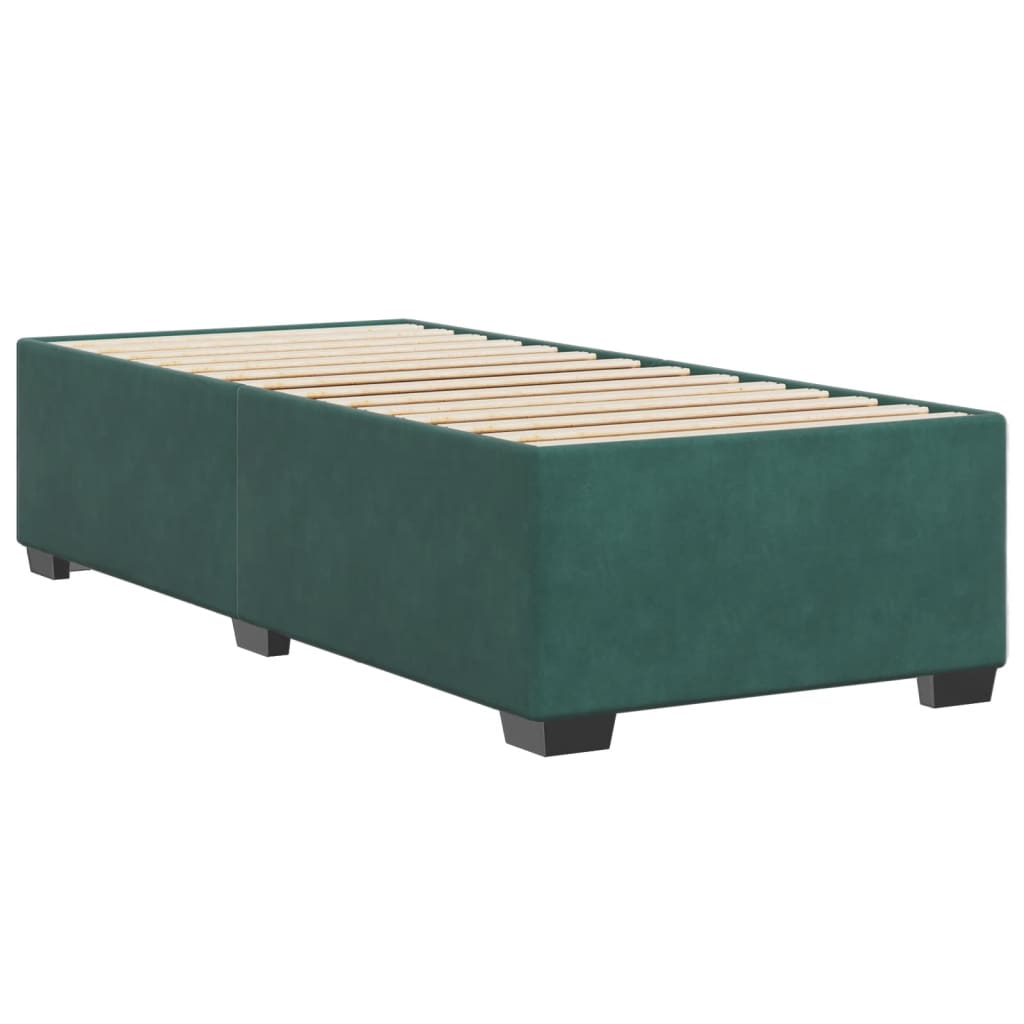 Cadre de lit sans matelas vert foncé 100x200 cm velours