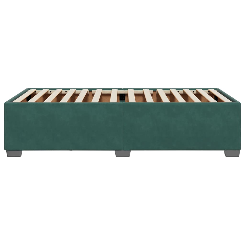 Cadre de lit sans matelas vert foncé 100x200 cm velours