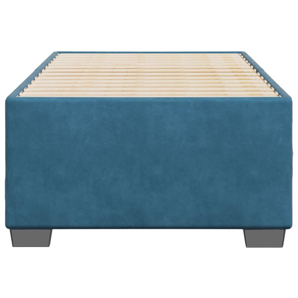 Cadre de lit sans matelas bleu 100x200 cm velours