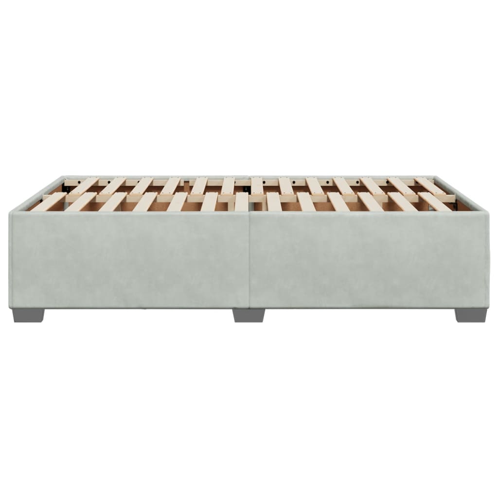 Cadre de lit sans matelas gris clair 120x190 cm velours