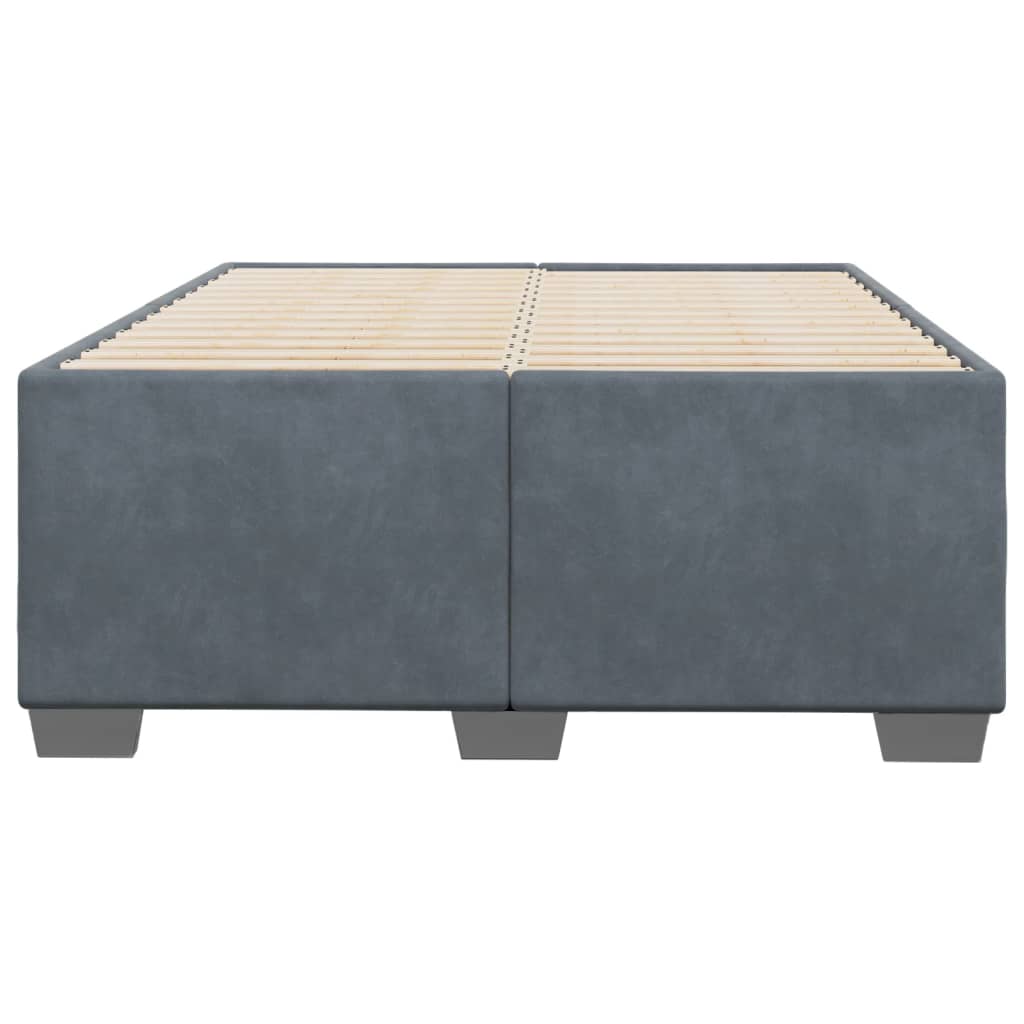 Cadre de lit sans matelas gris foncé 120x190 cm velours