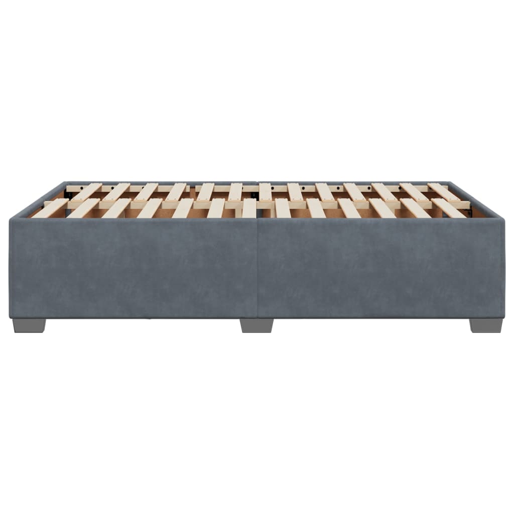 Cadre de lit sans matelas gris foncé 120x190 cm velours