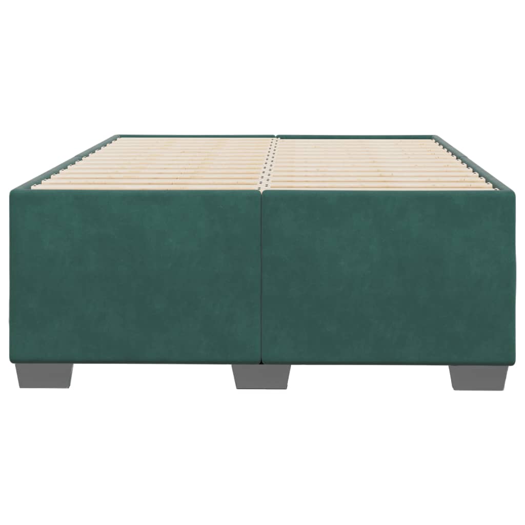 Cadre de lit sans matelas vert foncé 120x190 cm velours