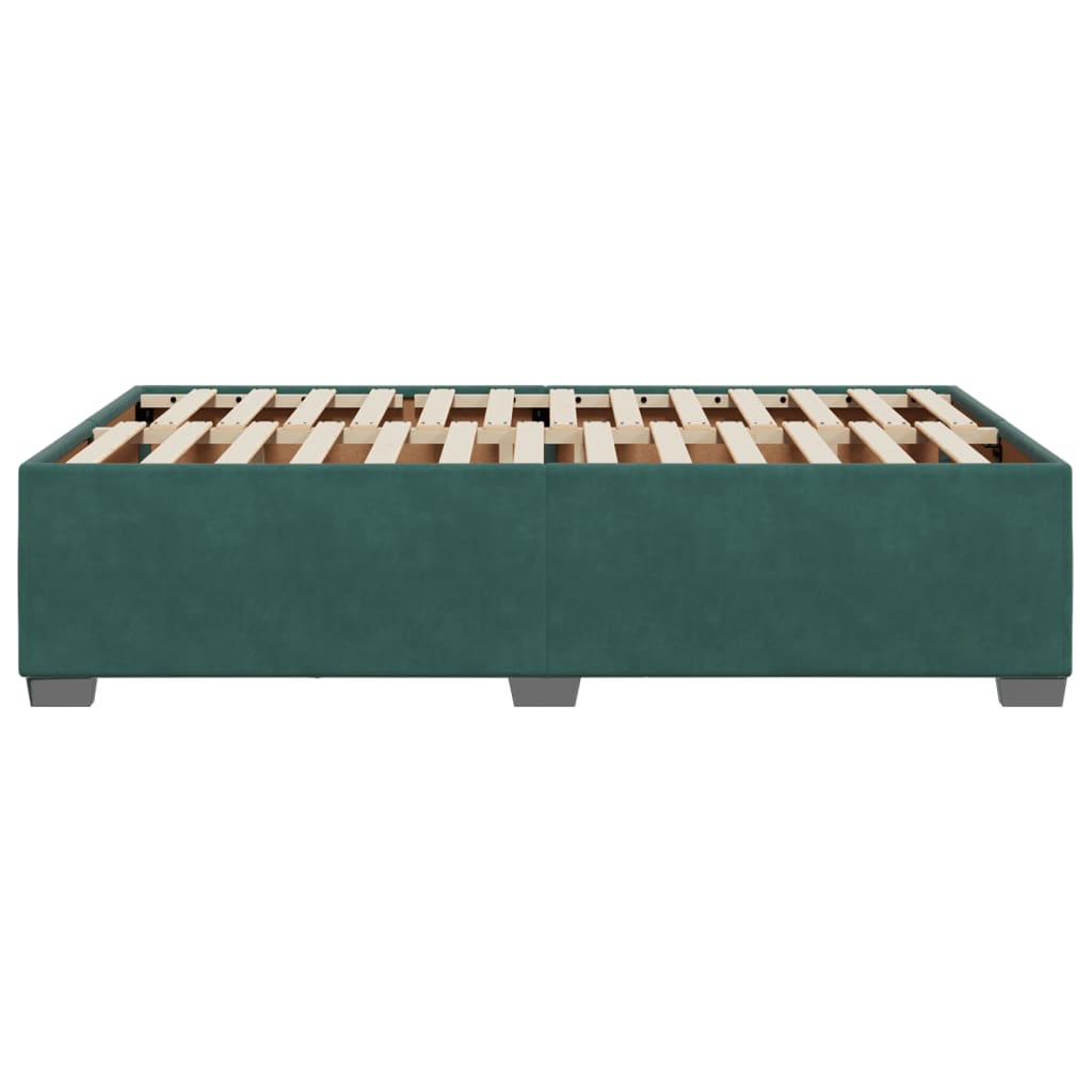 Cadre de lit sans matelas vert foncé 120x190 cm velours