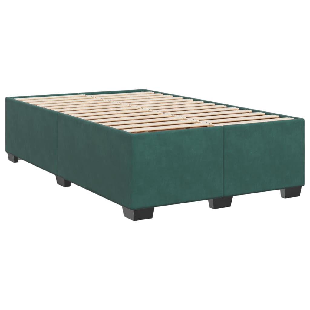 Cadre de lit sans matelas vert foncé 120x190 cm velours