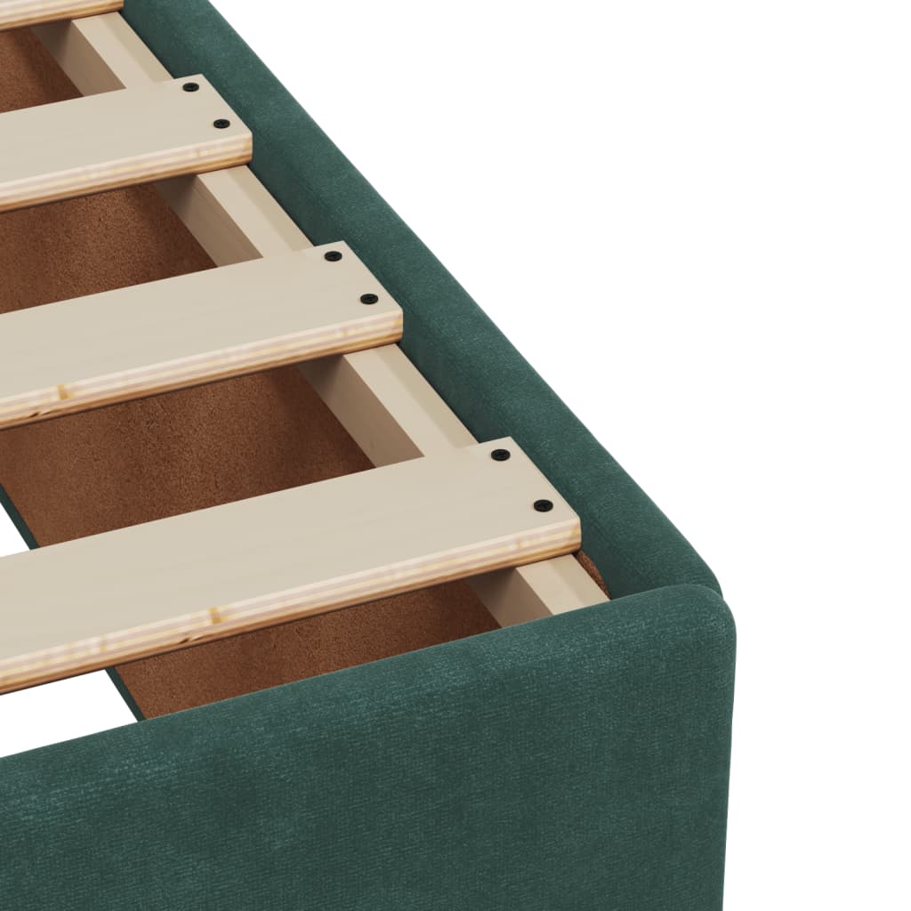 Cadre de lit sans matelas vert foncé 120x190 cm velours