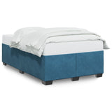 Cadre de lit sans matelas bleu 120x190 cm velours