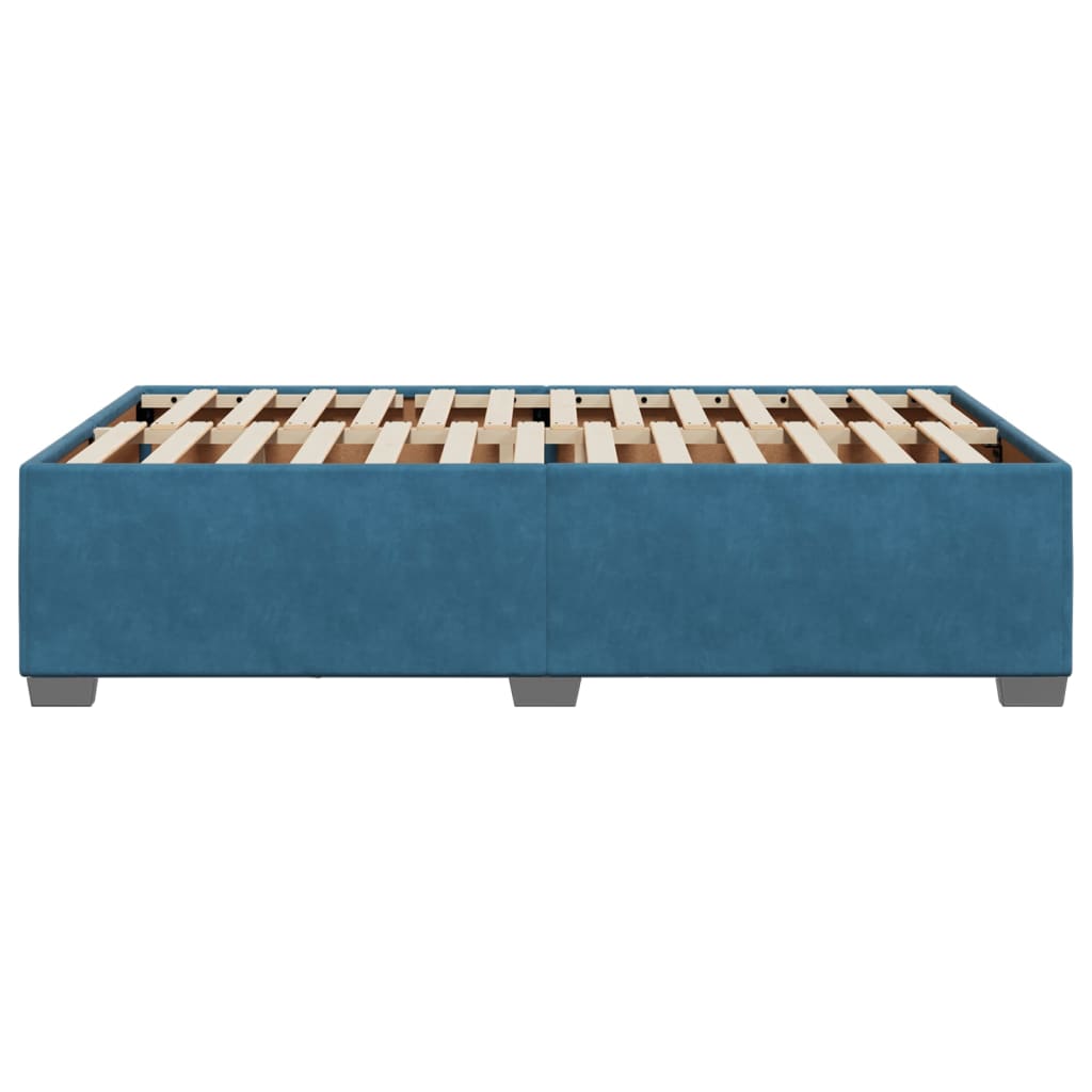 Cadre de lit sans matelas bleu 120x190 cm velours