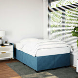 Cadre de lit sans matelas bleu 120x190 cm velours