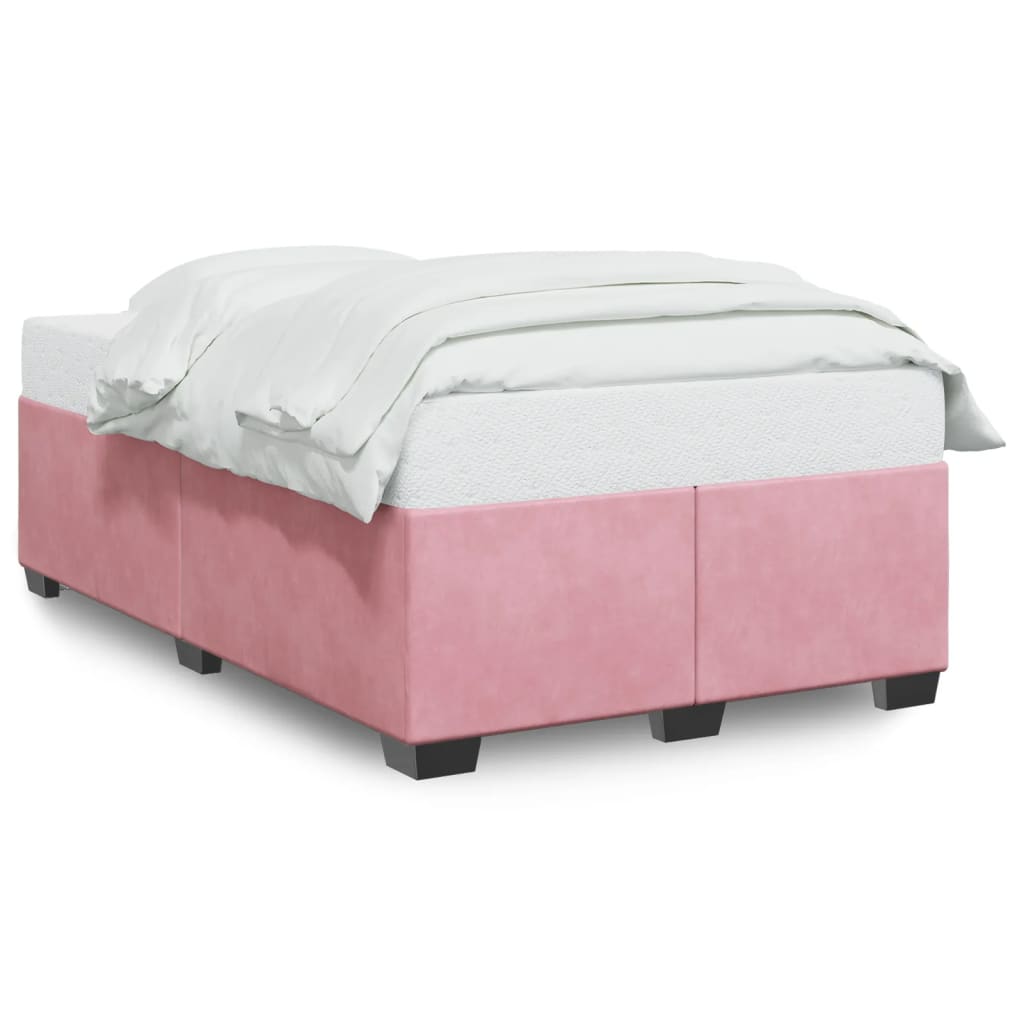 Cadre de lit sans matelas rose 120x190 cm velours