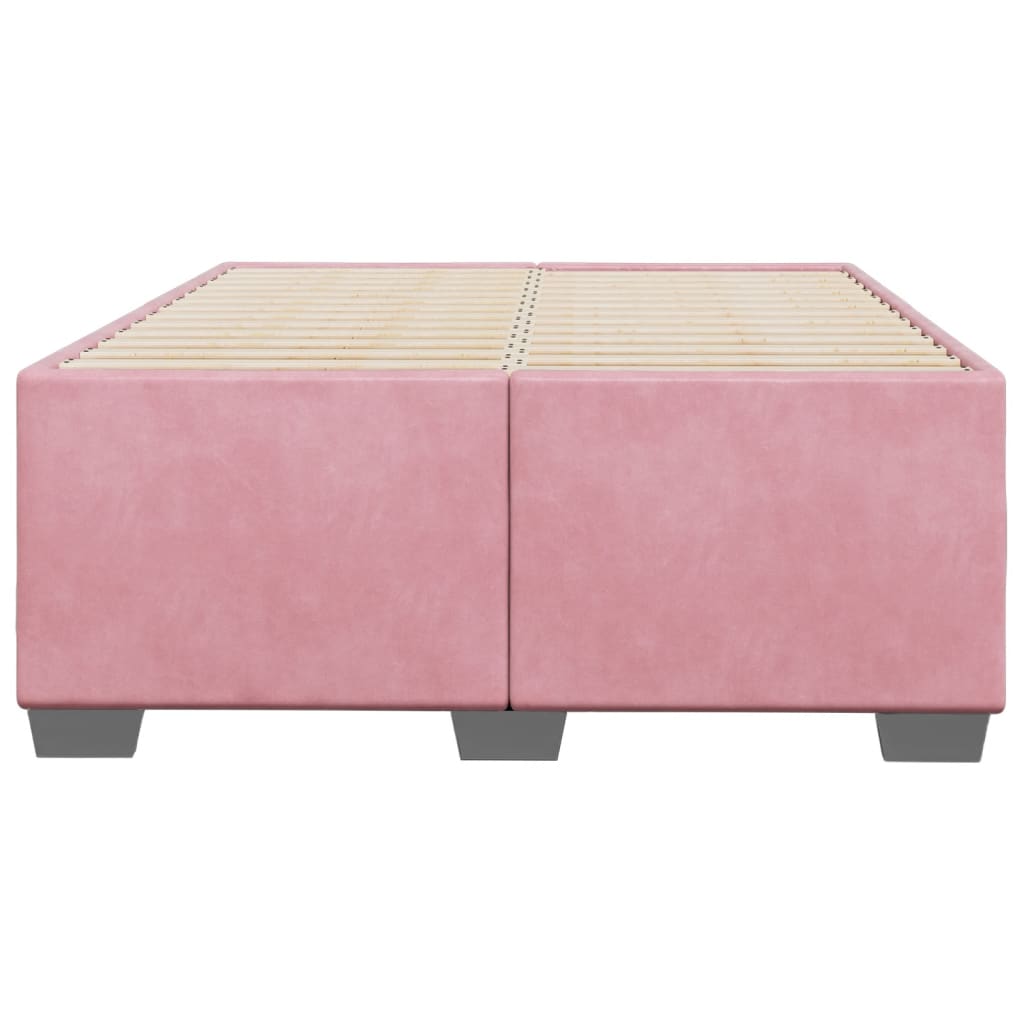 Cadre de lit sans matelas rose 120x190 cm velours