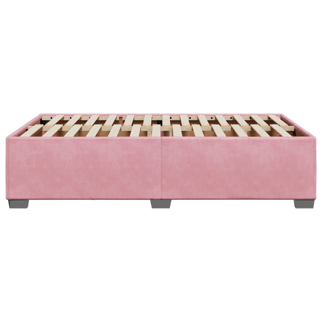 Cadre de lit sans matelas rose 120x190 cm velours