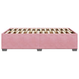 Cadre de lit sans matelas rose 120x190 cm velours