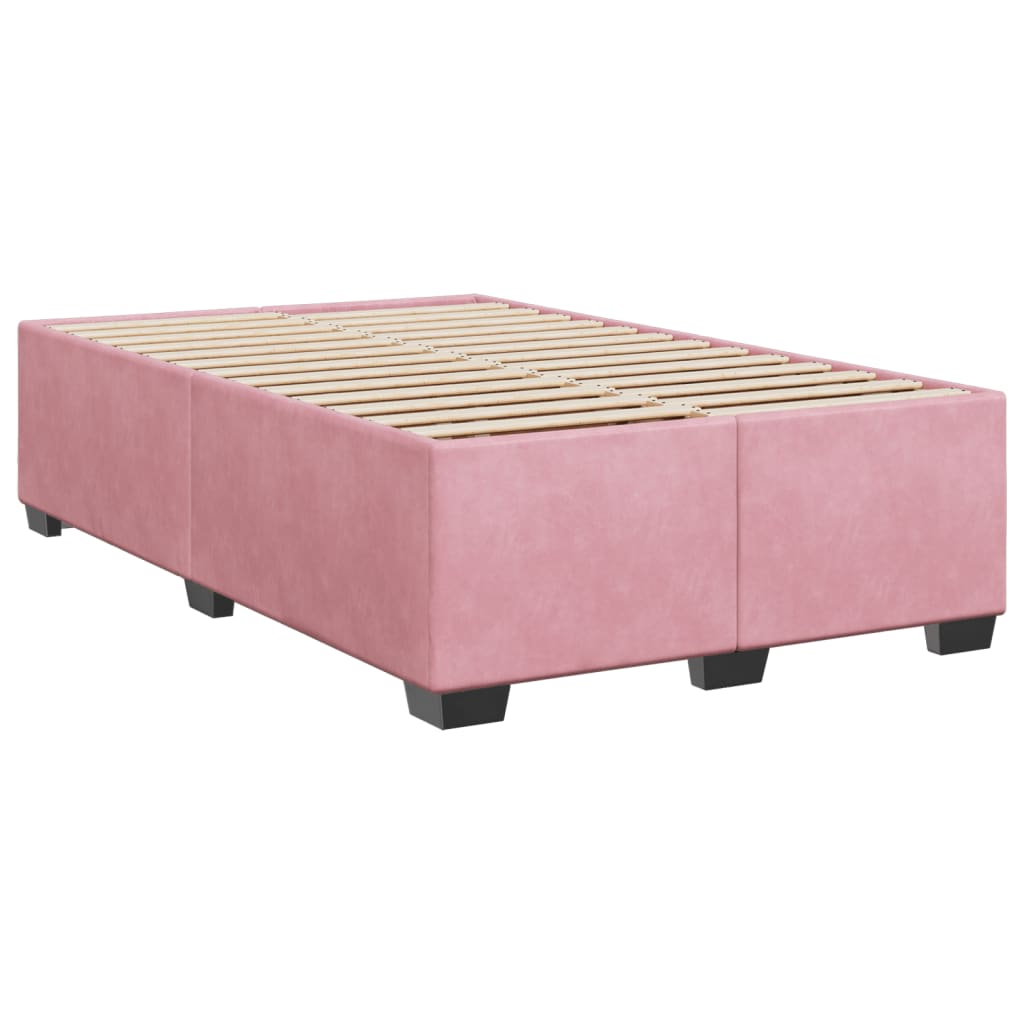 Cadre de lit sans matelas rose 120x190 cm velours