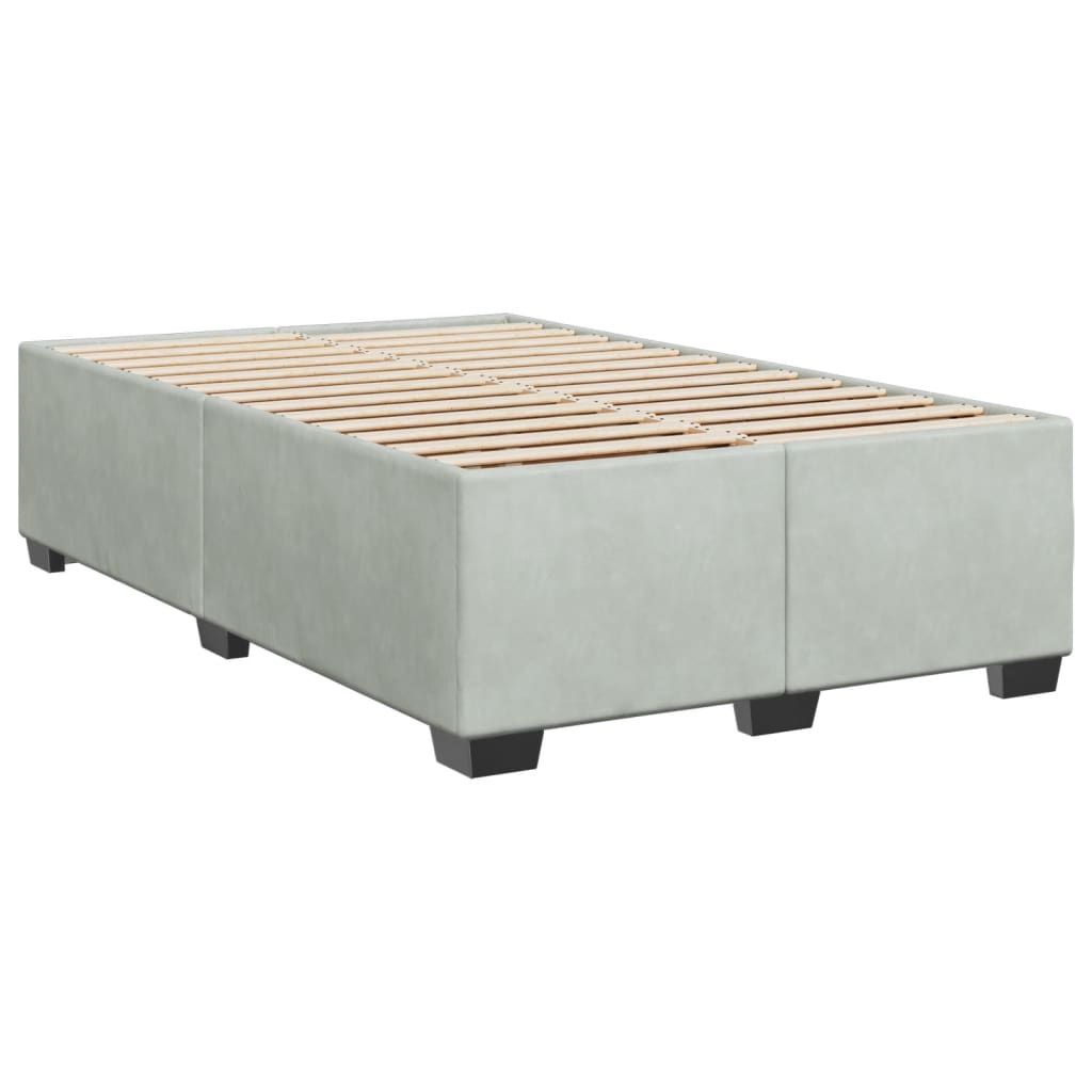 Cadre de lit sans matelas gris clair 120x200 cm velours