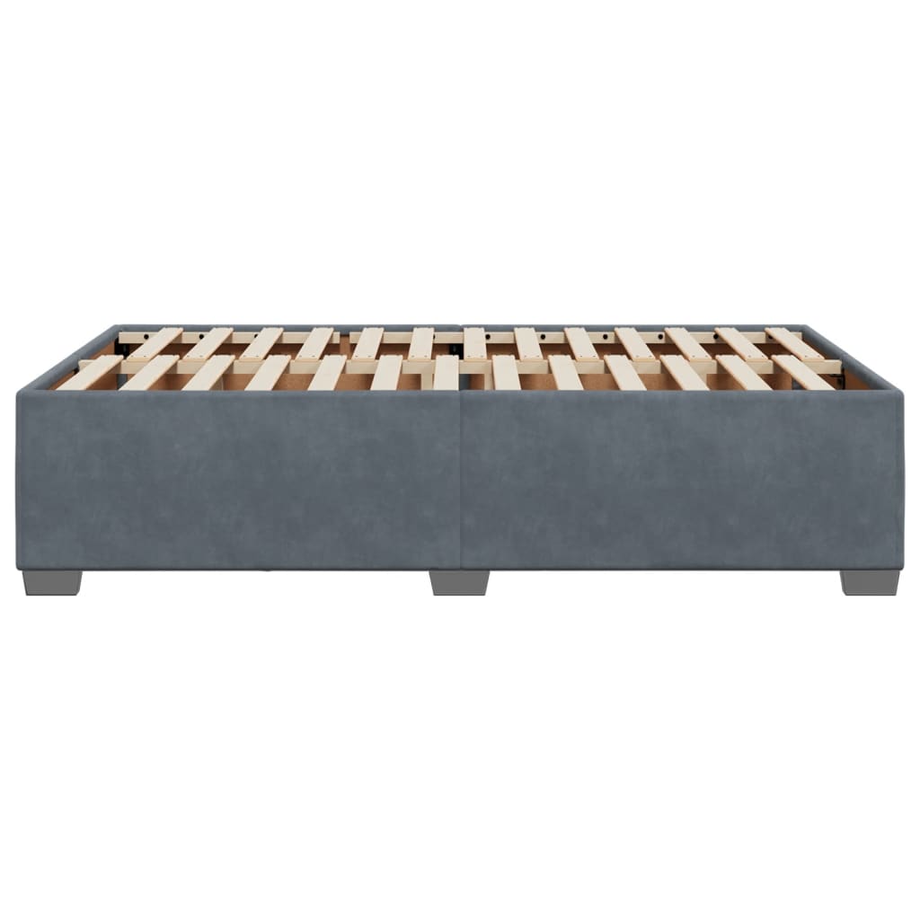 Cadre de lit sans matelas gris foncé 120x200 cm velours