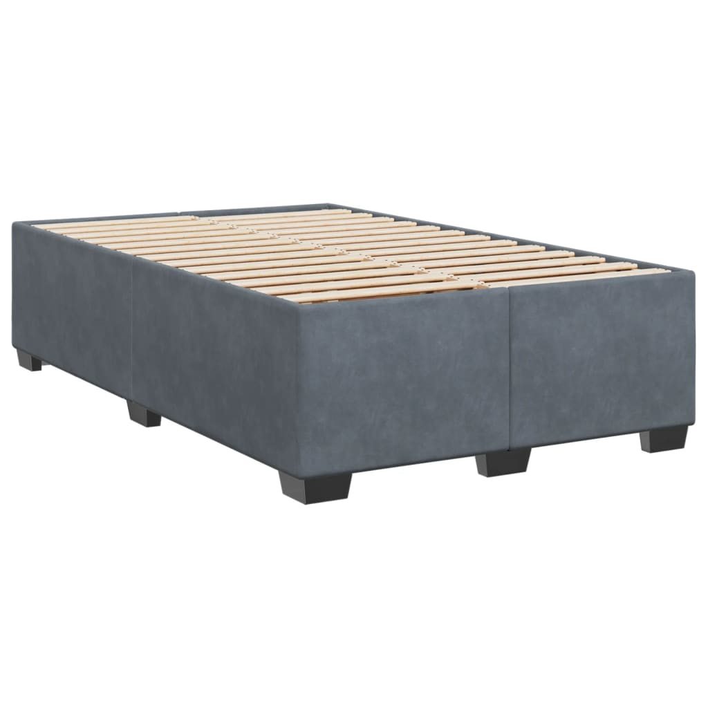 Cadre de lit sans matelas gris foncé 120x200 cm velours