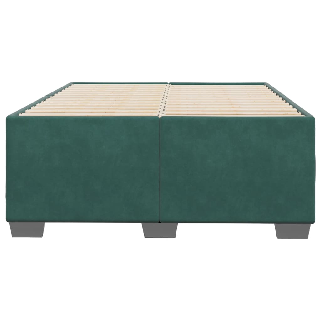 Cadre de lit sans matelas vert foncé 120x200 cm velours