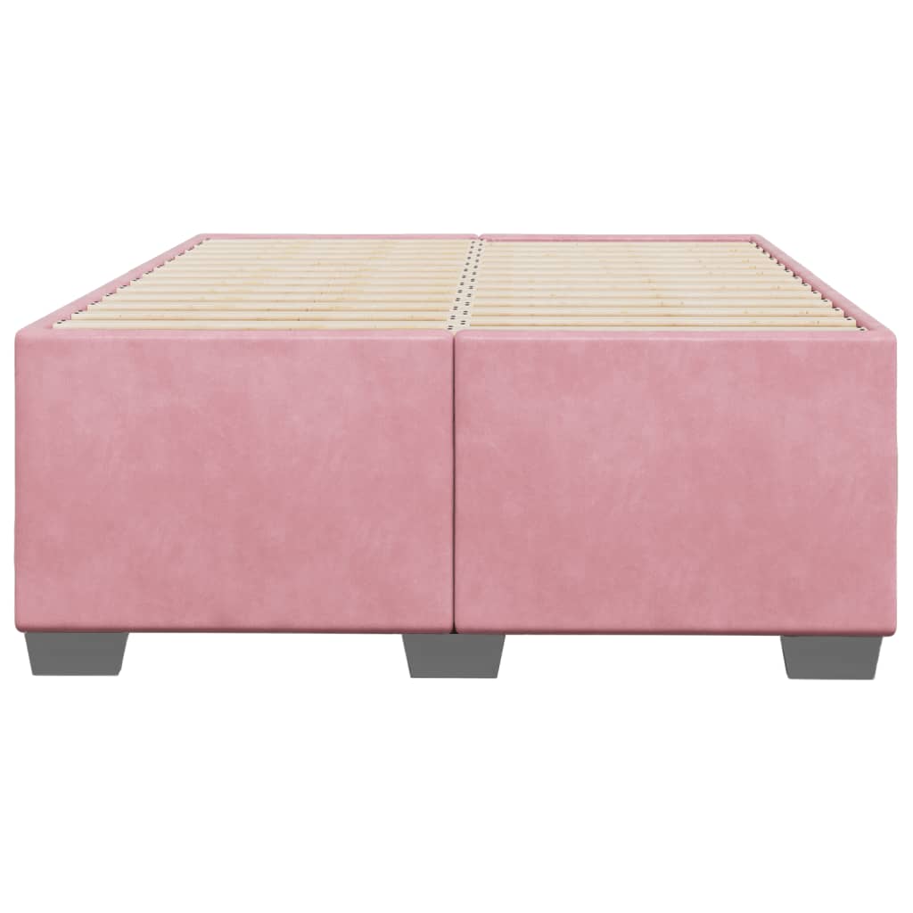 Cadre de lit sans matelas rose 120x200 cm velours