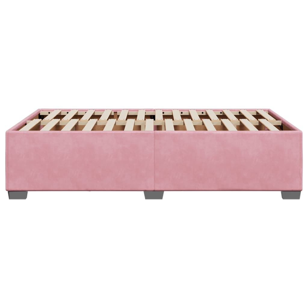 Cadre de lit sans matelas rose 120x200 cm velours