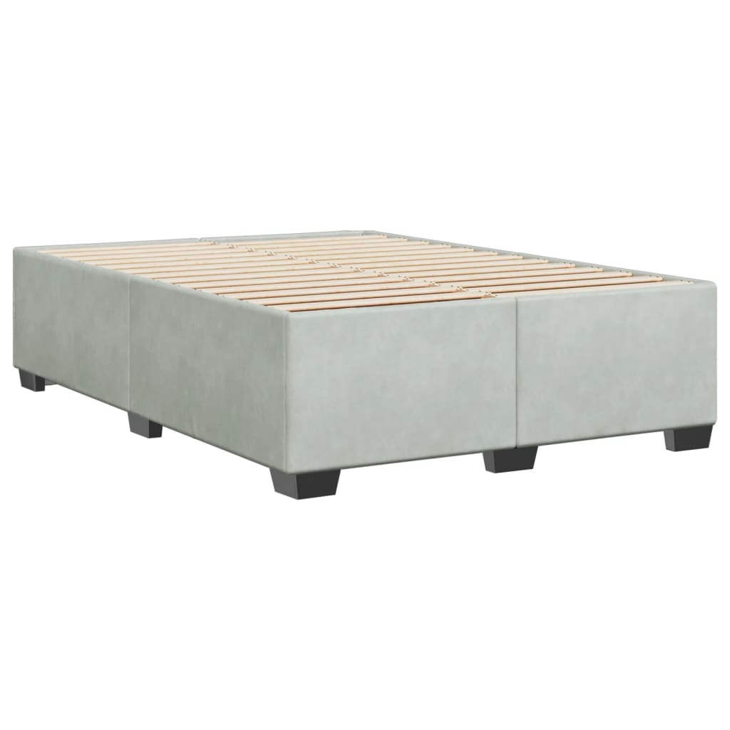 Cadre de lit sans matelas gris clair 140x190 cm velours