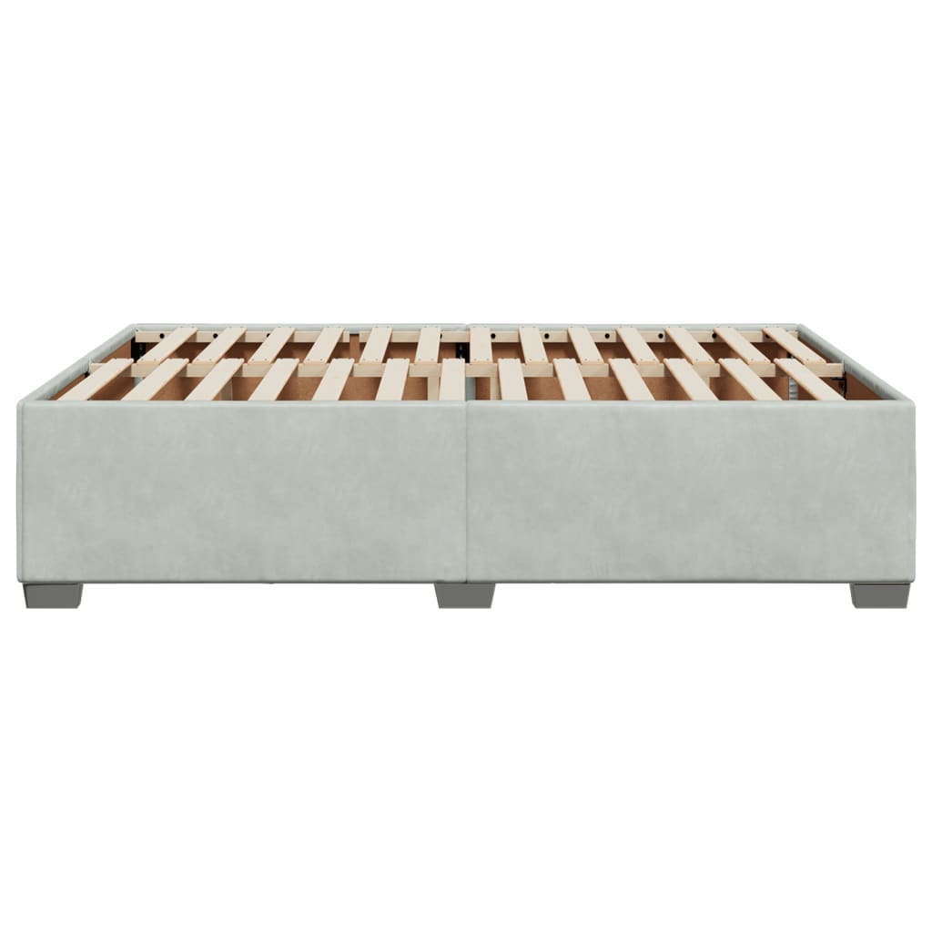 Cadre de lit sans matelas gris clair 140x190 cm velours