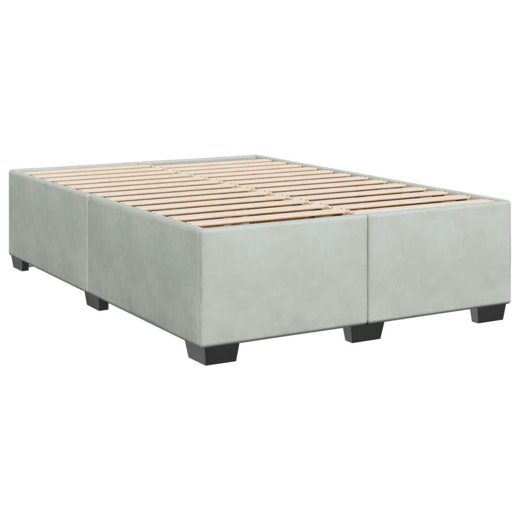 Cadre de lit sans matelas gris clair 140x190 cm velours