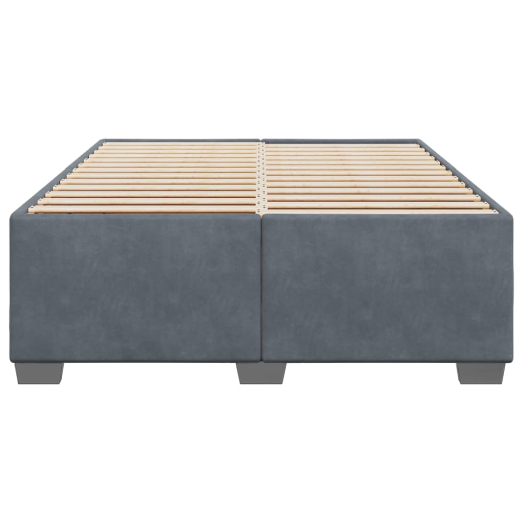 Cadre de lit sans matelas gris foncé 140x190 cm velours