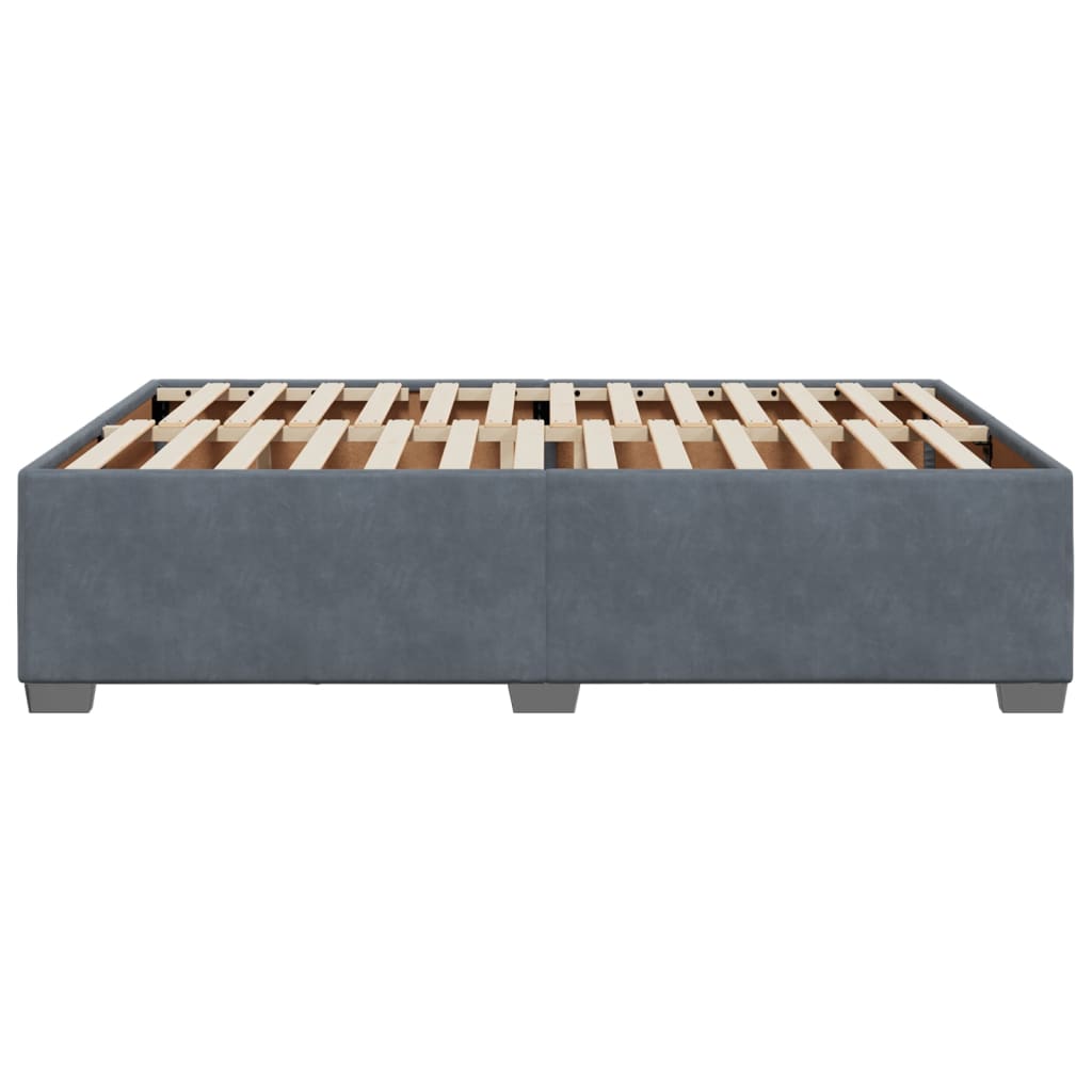 Cadre de lit sans matelas gris foncé 140x190 cm velours