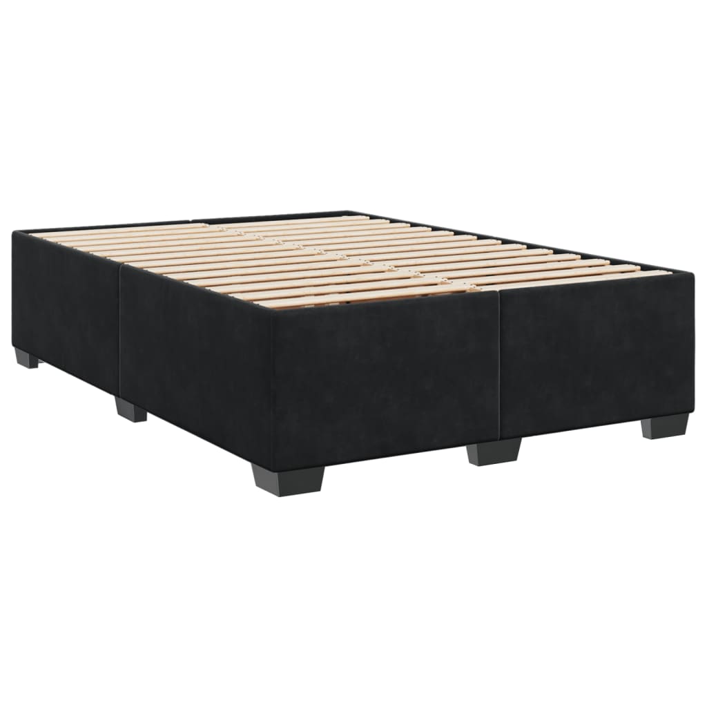 Cadre de lit sans matelas noir 140x190 cm velours