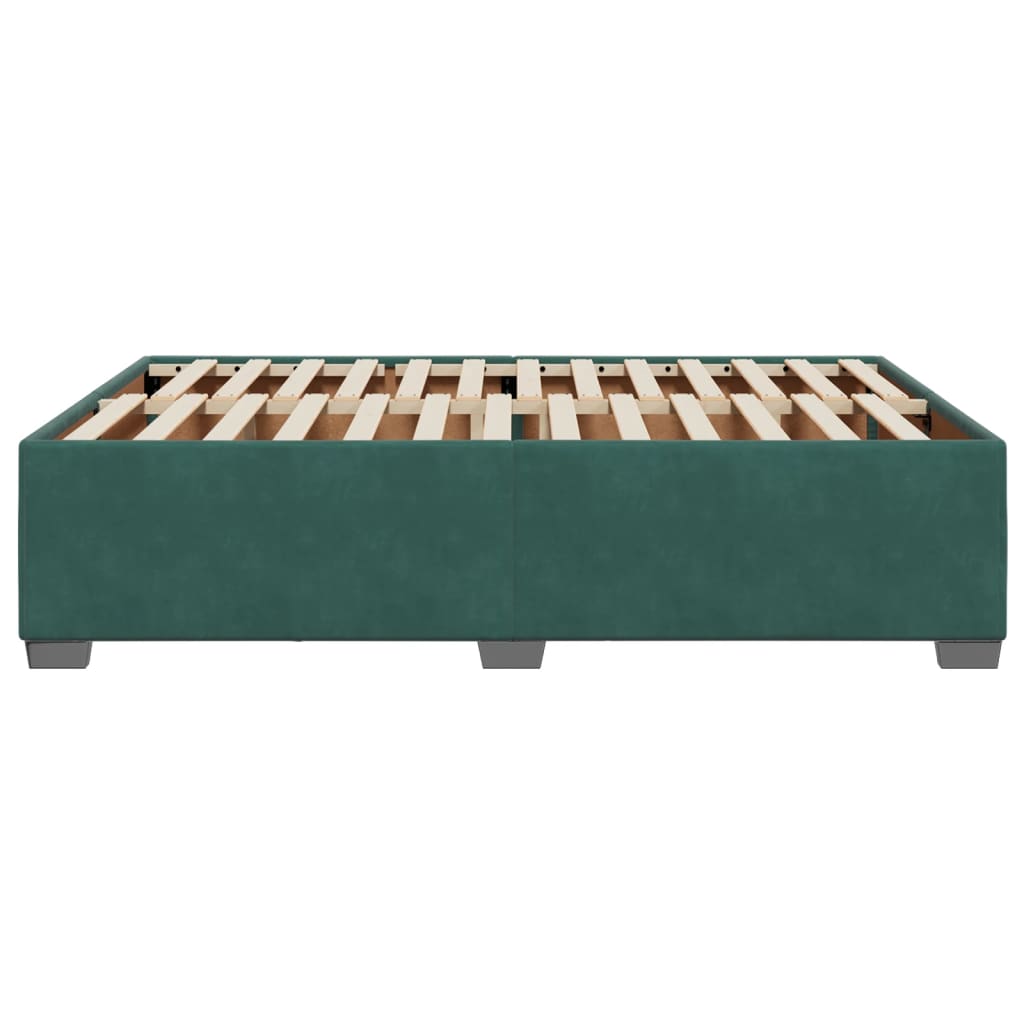 Cadre de lit sans matelas vert foncé 140x190 cm velours