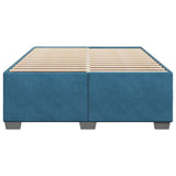 Cadre de lit sans matelas bleu 140x190 cm velours