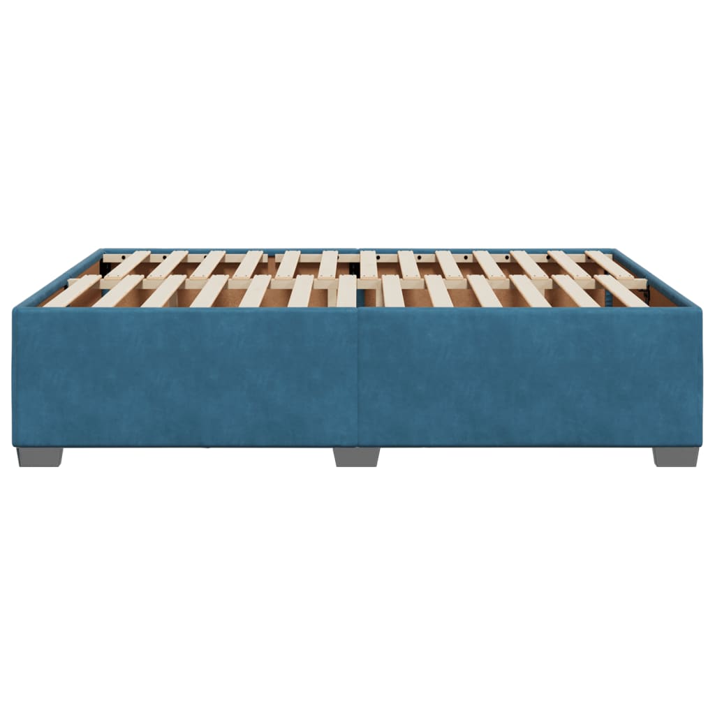 Cadre de lit sans matelas bleu 140x190 cm velours