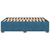 Cadre de lit sans matelas bleu 140x190 cm velours