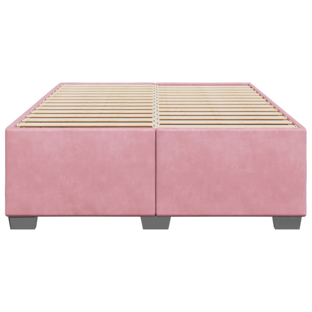 Cadre de lit sans matelas rose 140x190 cm velours