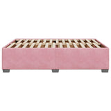 Cadre de lit sans matelas rose 140x190 cm velours