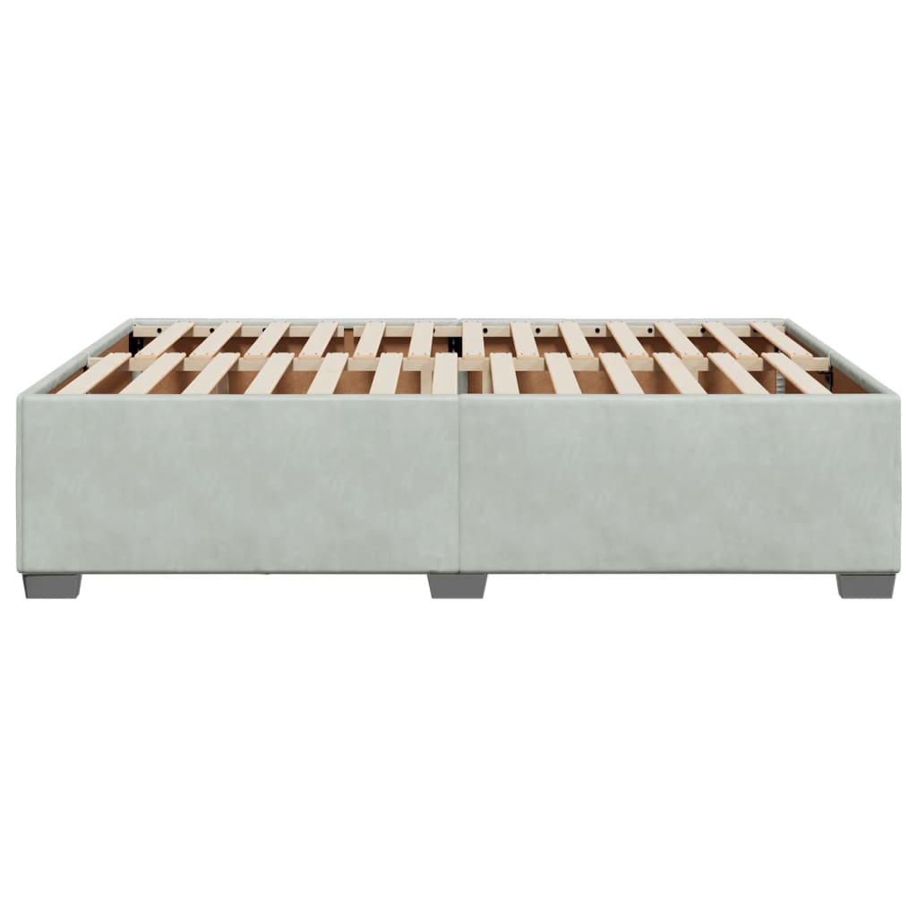 Cadre de lit sans matelas gris clair 140x200 cm velours