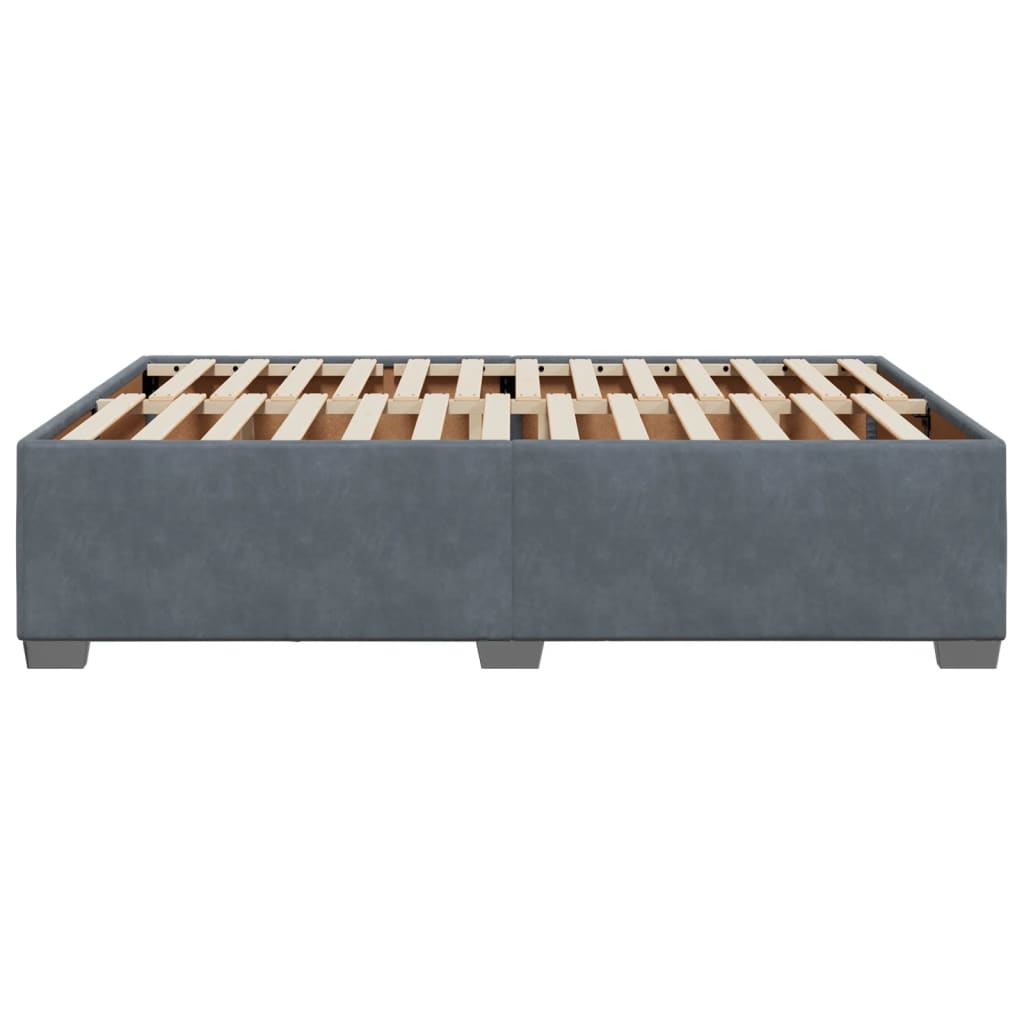 Cadre de lit sans matelas gris foncé 140x200 cm velours