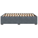 Cadre de lit sans matelas gris foncé 140x200 cm velours