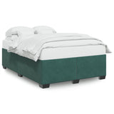 Cadre de lit sans matelas vert foncé 140x200 cm velours