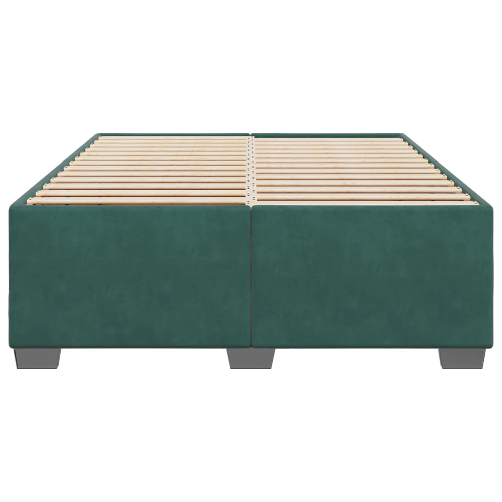 Cadre de lit sans matelas vert foncé 140x200 cm velours