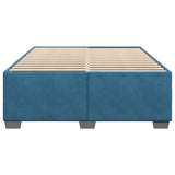 Bed frame without mattress blue 140x200 cm velvet