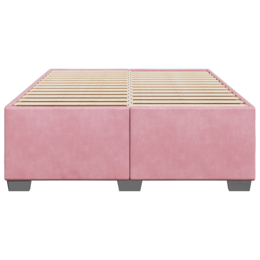 Cadre de lit sans matelas rose 140x200 cm velours