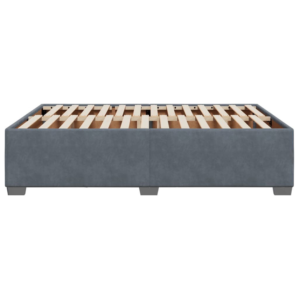 Cadre de lit sans matelas gris foncé 160x200 cm velours