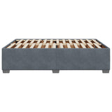 Cadre de lit sans matelas gris foncé 160x200 cm velours