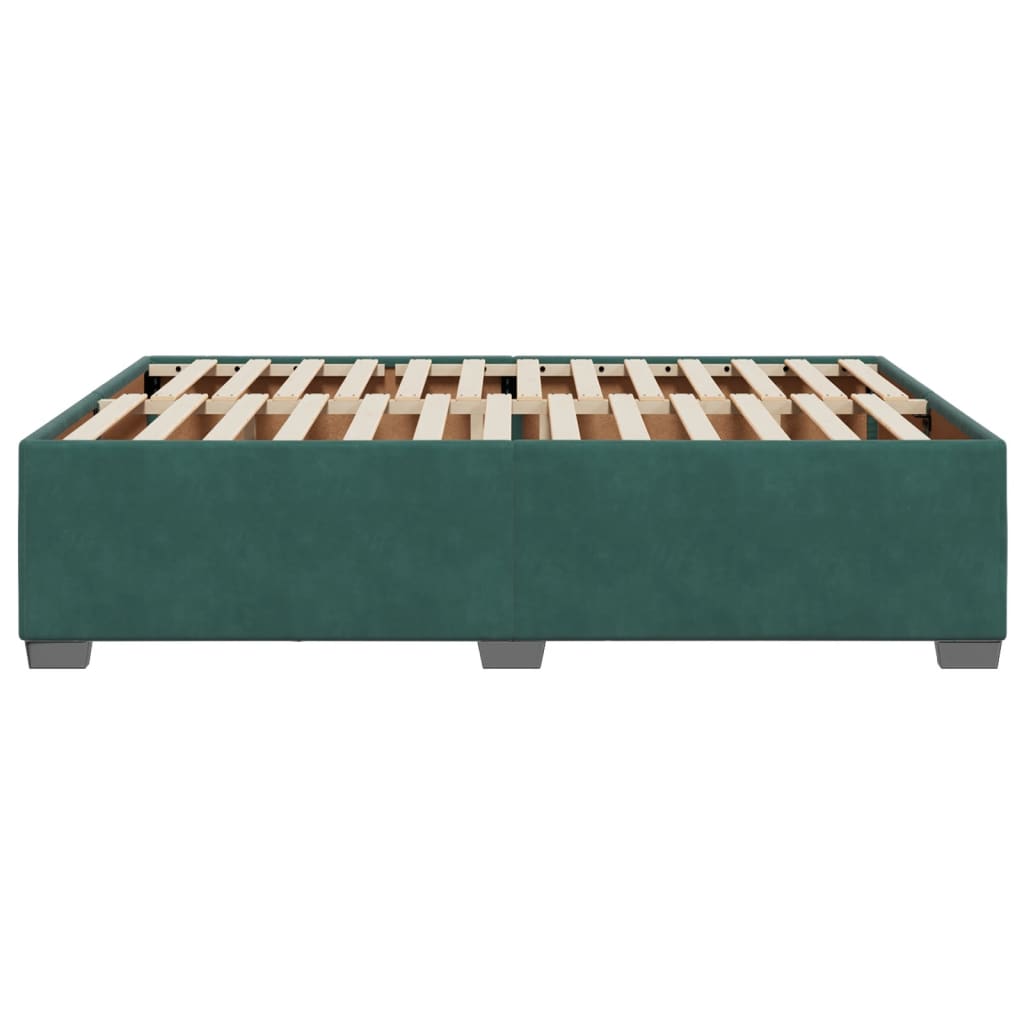 Cadre de lit sans matelas vert foncé 160x200 cm velours