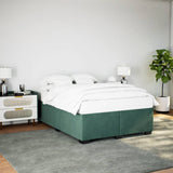 Cadre de lit sans matelas vert foncé 160x200 cm velours