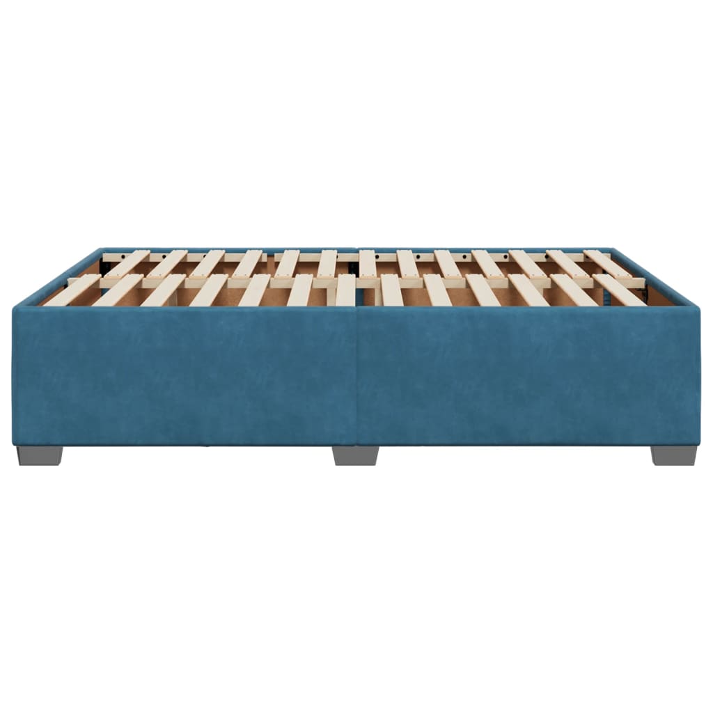 Bed frame without mattress blue 160x200 cm velvet