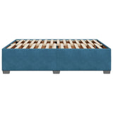 Bed frame without mattress blue 160x200 cm velvet