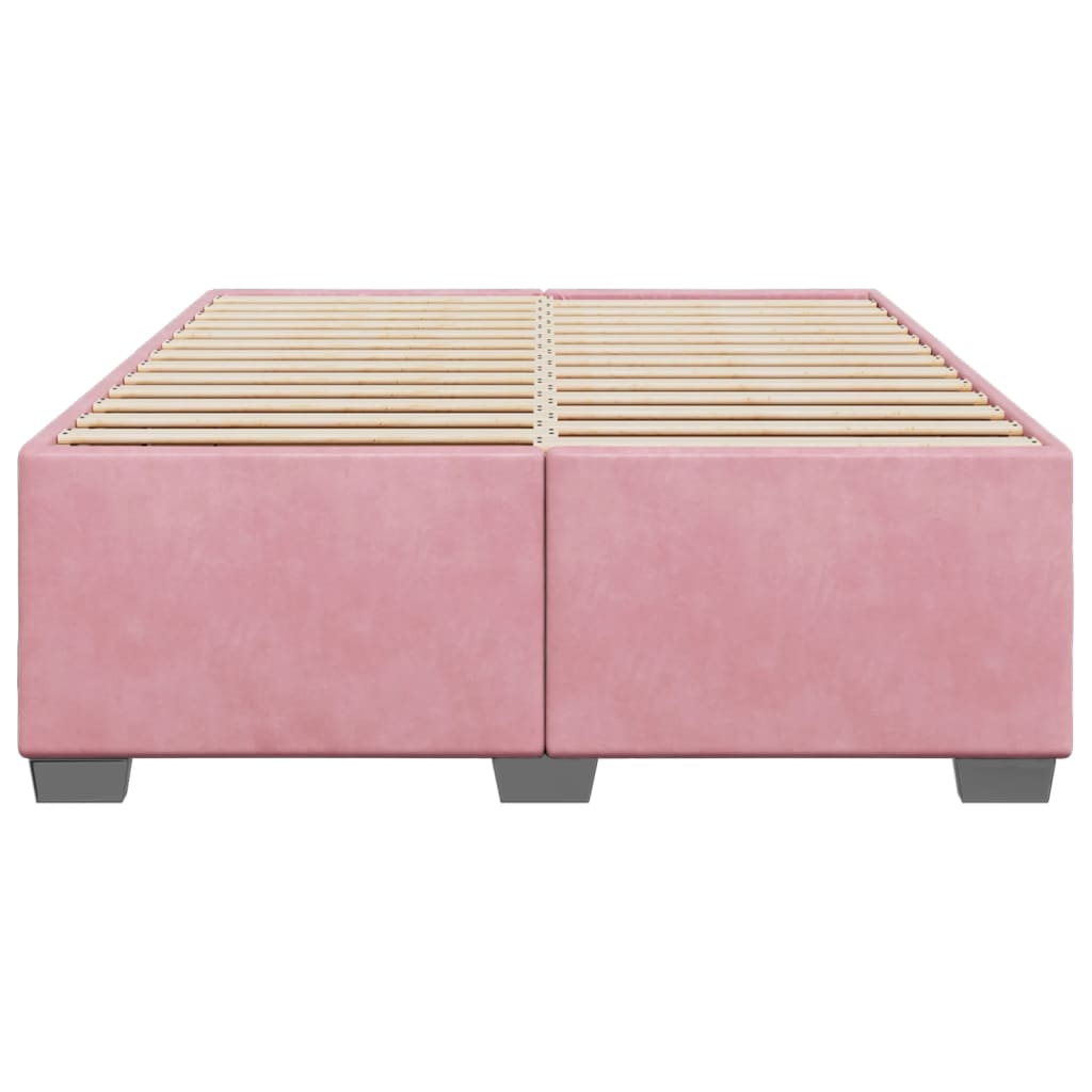 Cadre de lit sans matelas rose 160x200 cm velours